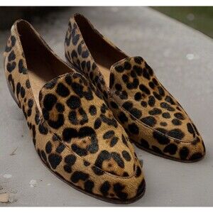 Madewell Frances Loafer Leopard Calf Hair Flats Size 9